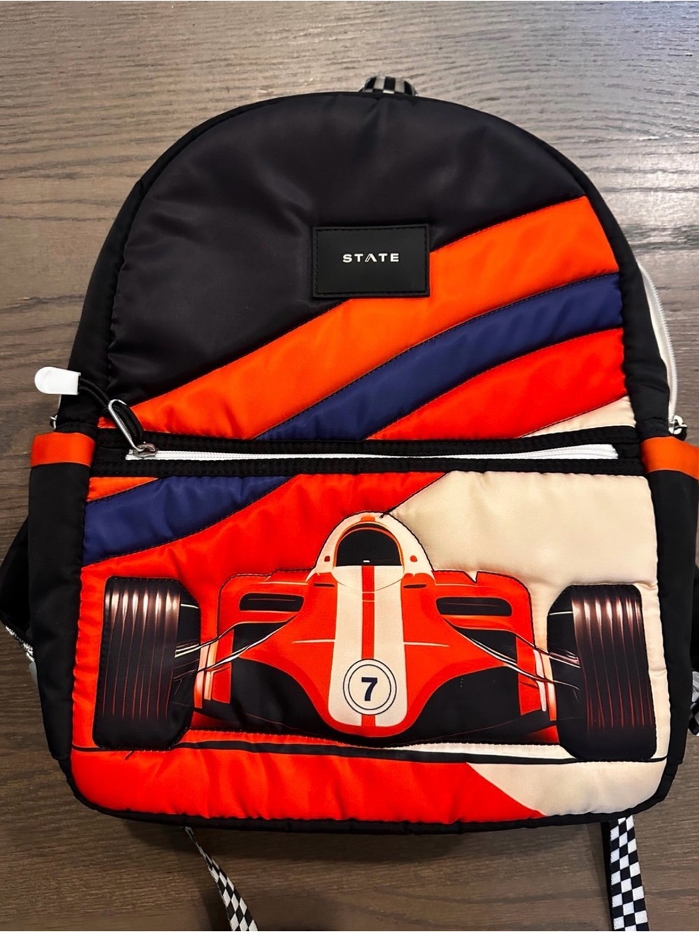 STATE Red, Navy & Black Racecar Graphic Backpack